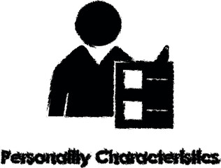 Naklejka premium worker, personality characteristics vector icon in grunge style