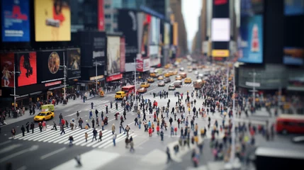 Foto op Aluminium city sustainable corporate miniature macro eco tilt shift lens green friendly clean energy earth world future environment business emissions safety CSR responsibility friendly carbon neutral © The Stock Image Bank