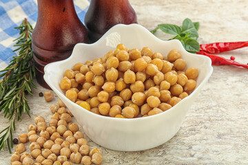 Boiled chickpea in the bowl