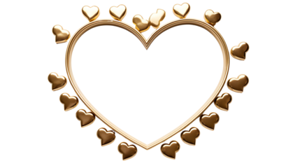 Classic heart-shaped frame with an intricate golden pattern, ideal for weddings and engagements