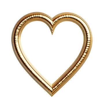 Classic heart-shaped frame with an intricate golden pattern, ideal for weddings and engagements