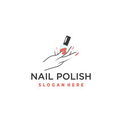 Vector beauty nail logo design vector with creative unique style premium vector