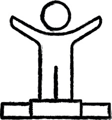 good luck in work line vector icon in grunge style