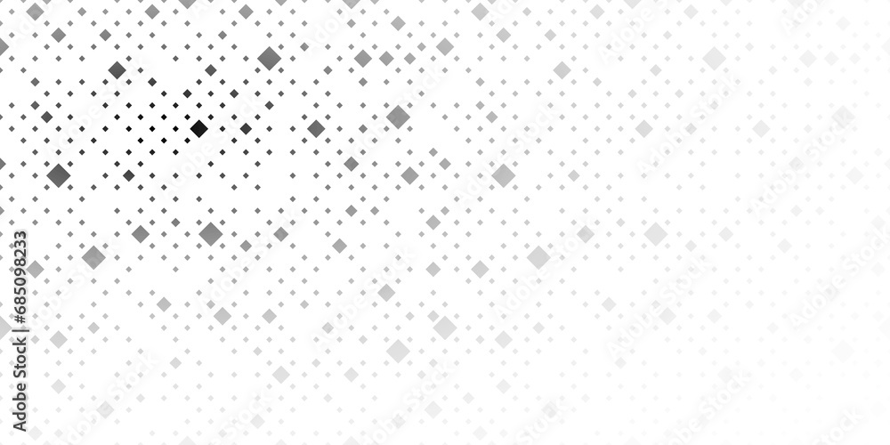 Poster abstract pattern with small squares and pixels. black dots on white background. halftone illustratio