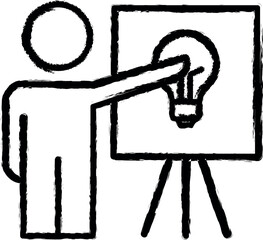 presentation of cost reduction line vector icon in grunge style