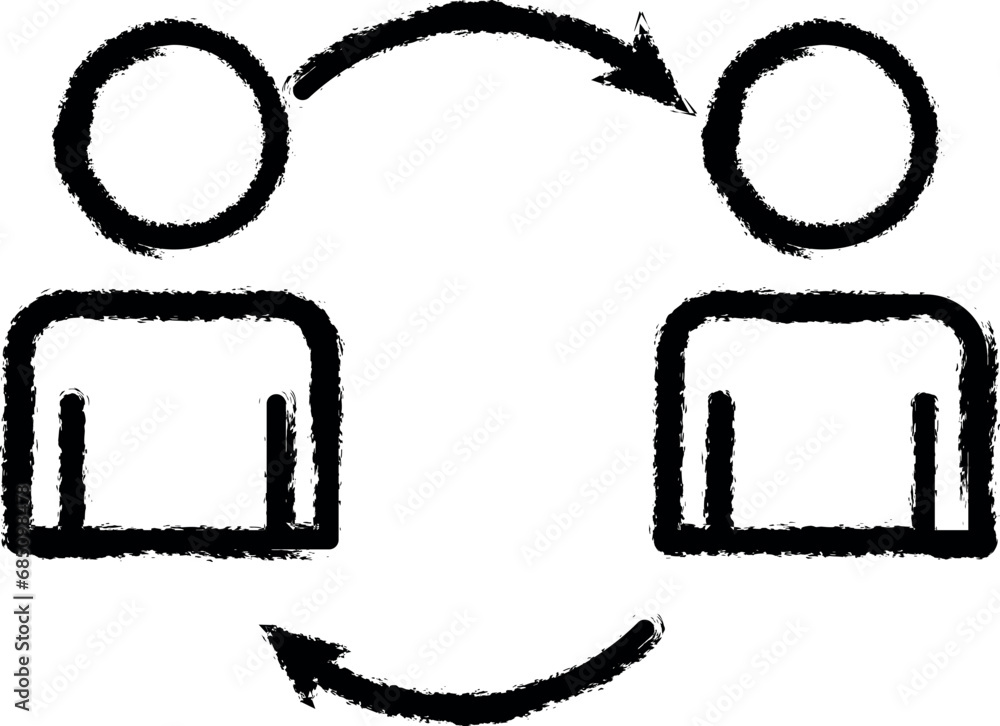 Poster workflow line vector icon in grunge style