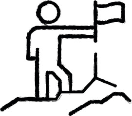 Business, carrier, mission vector icon in grunge style