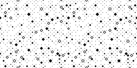 Abstract pattern with small squares and pixels. Black dots on white background. 