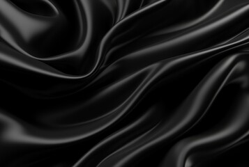 Obraz premium luxury black fabric background. generative ai