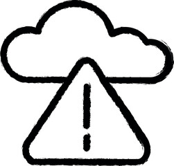 Cloud, sign, danger vector icon in grunge style
