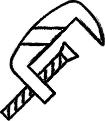 Clamp vector icon in grunge style