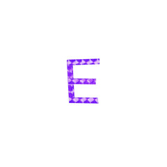 colourful reflective craft tape letter E object on transparent png background