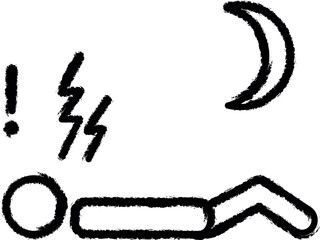 insomnia, disease, medical vector icon in grunge style