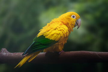 Golden parakeet bird (Guaruba guarouba)
