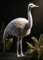 new zealand white moa extinct on black background 3d photo realistic