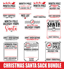 Christmas santa sack bundle, Special Delivery Santa Mail Bag, Christmas Santa Sack EPS, Christmas gift bag, santa mail bag