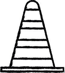 Emergencies, traffic cone vector icon in grunge style