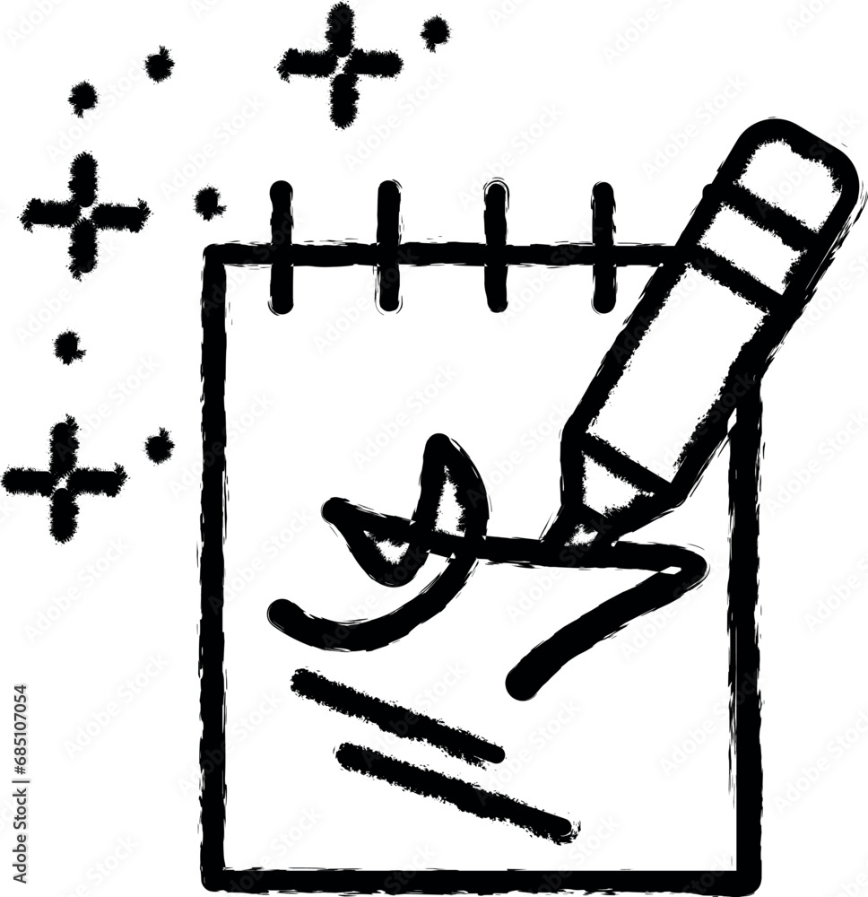 Poster notebook paper autograph vector icon in grunge style