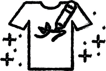 Fame t-shirt autograph vector icon in grunge style