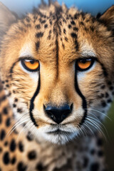 Cara de leopardo en primer plano.