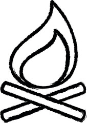 Bonfire, firefighter vector icon in grunge style