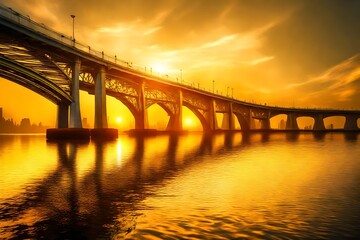  The Long Bridge's Symphony of Beauty in Sunrise and Sunset Splendor"
sunset pink paint view abstract background 




