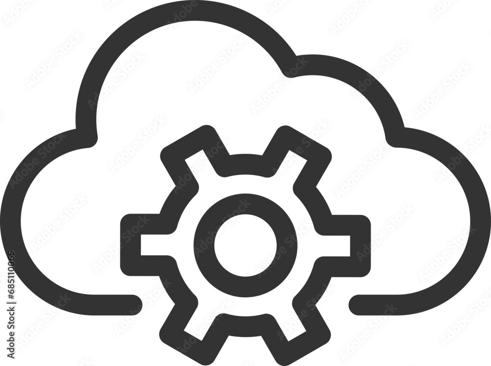 Poster technology icon vector cloud computing connection. big data global server. line design symbol.