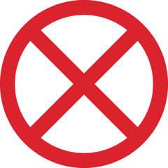 Set of close icon vector sign. Stop road prohibition sign isolated on white.