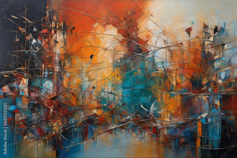 Poster experience the intersection of imagination and creativity in an abstract art painting that invites i