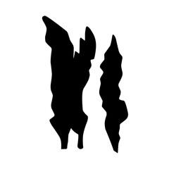 sea corals and seaweed black silhouette