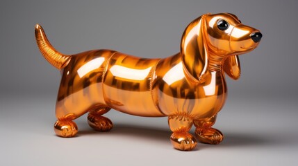 gold dachshund balloon