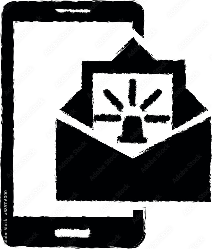 Poster email notification, message alert, mobile notification, new email, secure communication vector icon 