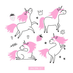 Unicorns and magical elements collection
