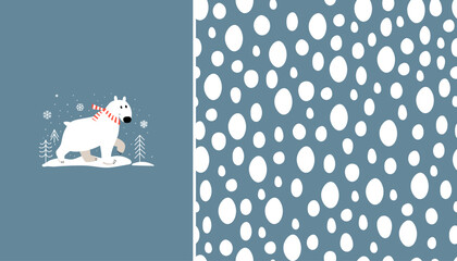 Abstract pattern and polar bear