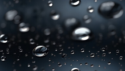 Dark background, clear water drop illustration, Seamless Patterns