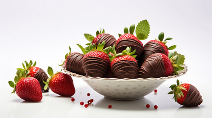 delicious and juicy strawberries in chocolate.Generative AI
