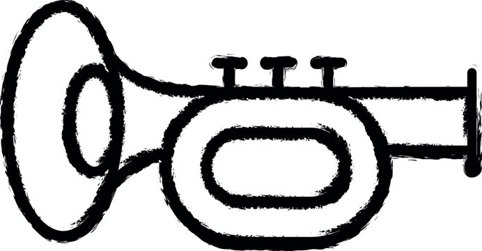 black trumpet brush stroke musical instrument clip art preview