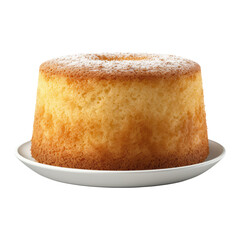 cake on plate isolated on transparent background cutout