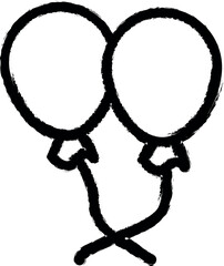 Balloon, air vector icon in grunge style