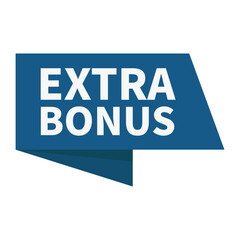 Extra Bonus In Blue Rectangle Ribbon Shape For Sale Promotion Business Marketing Social Media Information
