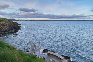 view of tramore Guillamene Swimming Cove, Co.Waterford Ireland. will Atlantique ocean scenic