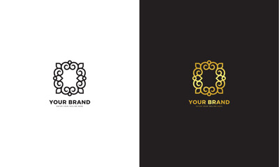 Elegant frame logo, vector graphic design