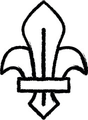 Medieval, fleur de lis vector icon in grunge style © Gunay