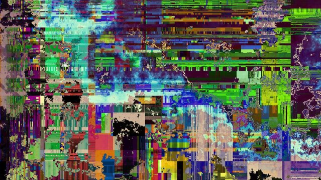 TV noise static effect, abstract glitch background. Fractal digital art pattern © kastanka