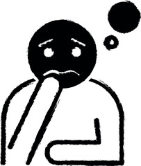 nausea people vector icon in grunge style
