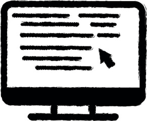 Obraz premium monitor, cursor vector icon in grunge style