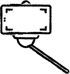 camera, photo, selfie, stick, phone vector icon in grunge style