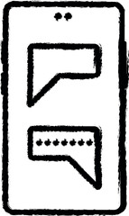 message, messaging, text, chat vector icon in grunge style