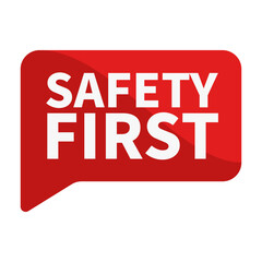 Safety First In Red Rectangle Shape For Warning Information Announcement Business
