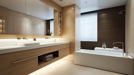Fototapeta na wymiar beautiful, modern bathroom with mood lighting